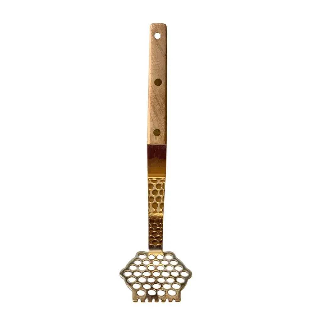 Vtg Vernco Potato Masher Chopper Hexagon Heavy Duty Stainless Wood Japan MCM